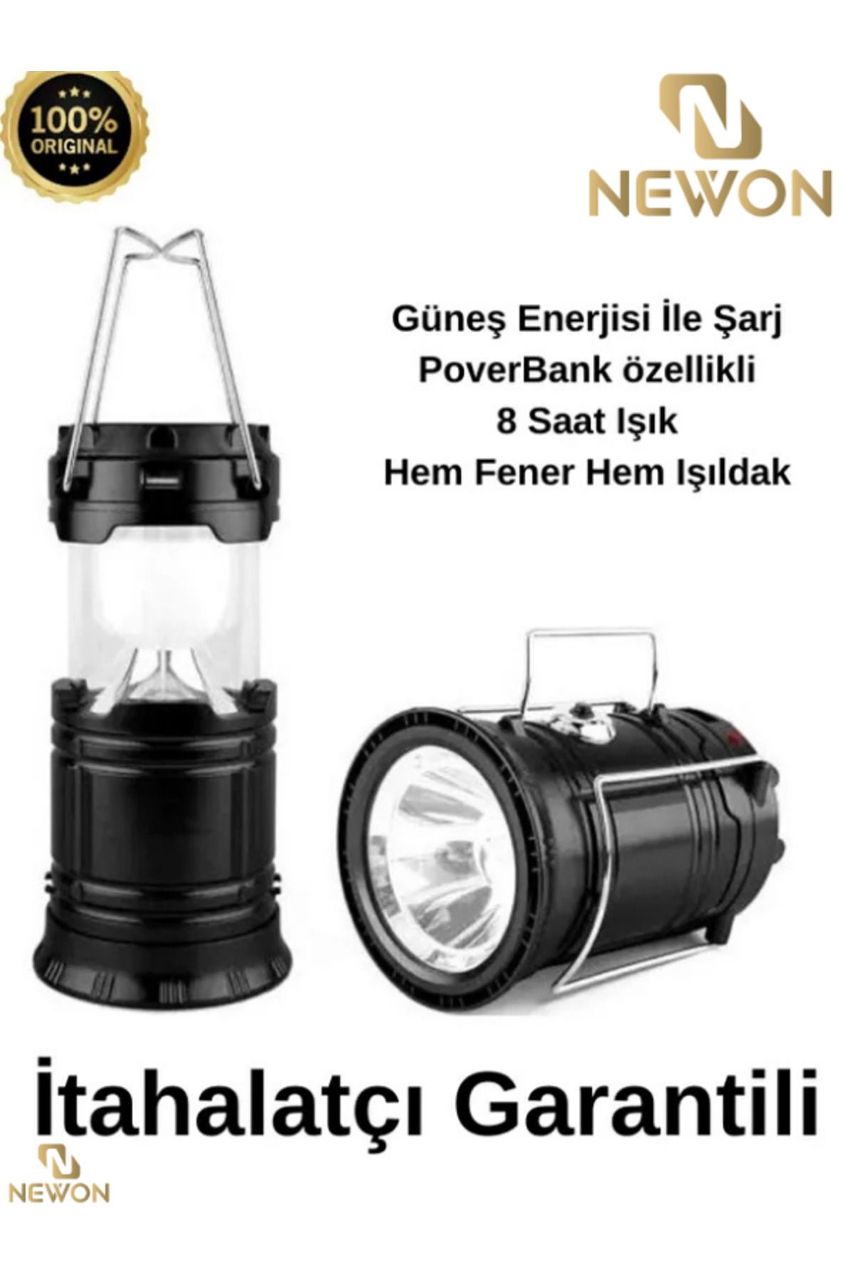 Newon Şarjlı Usbli Solar Güneş Enerji Işıldak-Kamp Feneri Lambası New 2025 ASeriesa