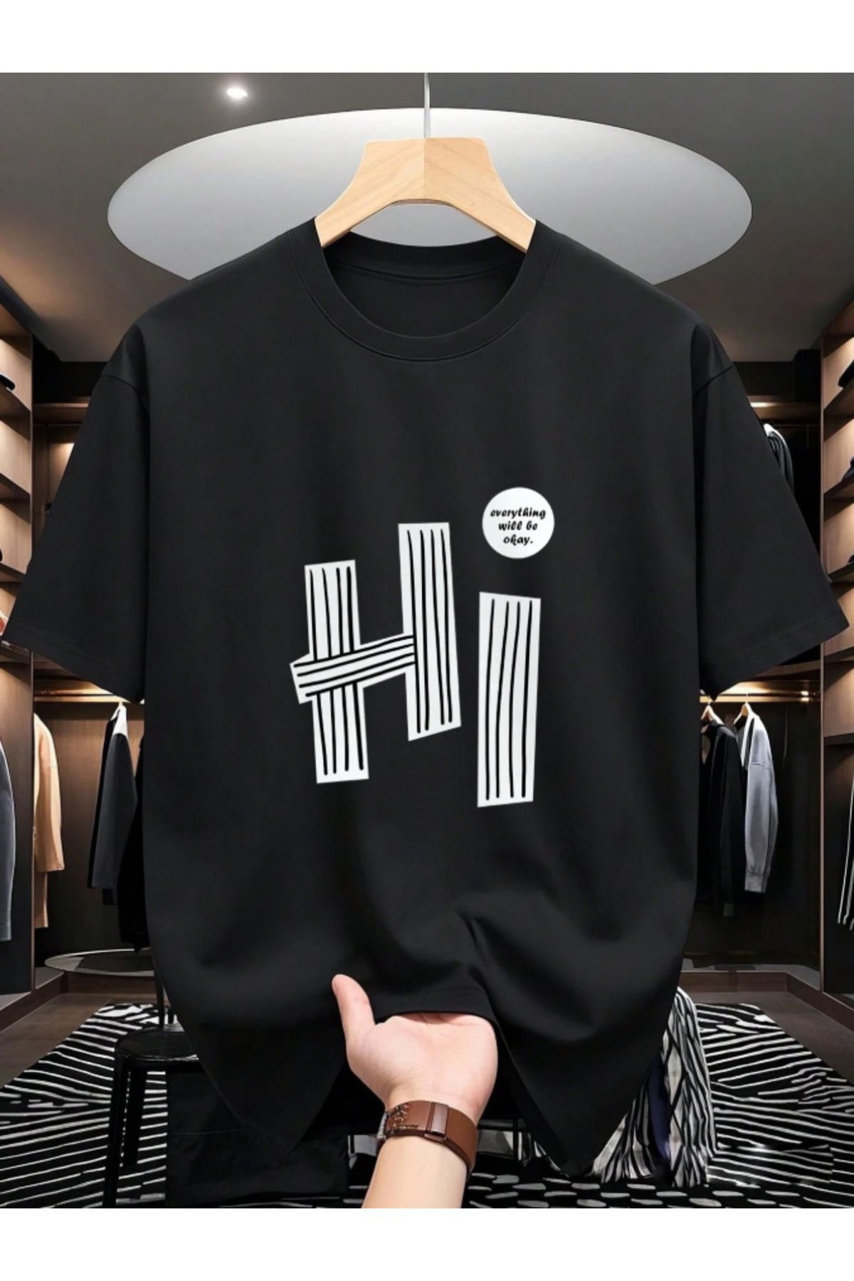 COHERENT Unisex Erkek/Kadın Hİ Özel Baskılı Oversize Pamuklu T-Shirt
