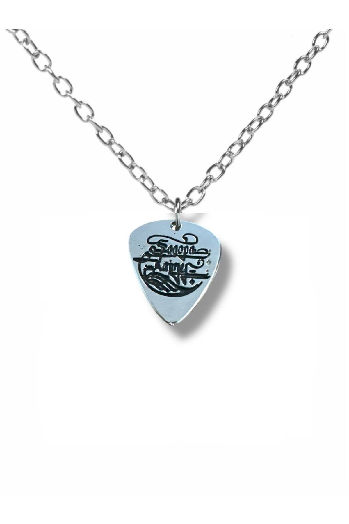Herşey Nota Sagopa Kajmer Rap Sanatçısı Pena Şeklinde Çift Taraflı Rock İşaretli Unisex Metal Kolye