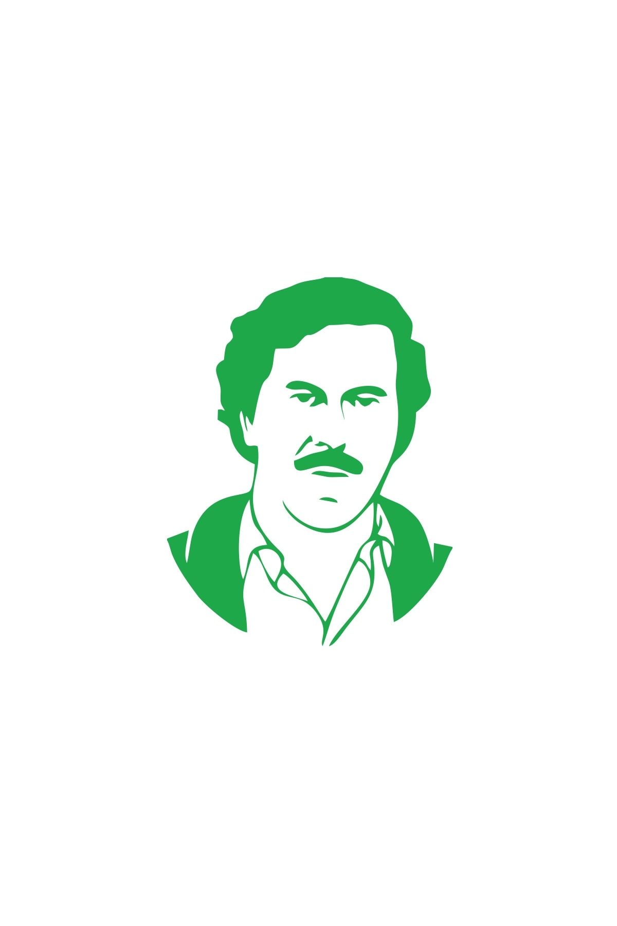 Reysa Tasarım Pablo Escobar Silüet Araba Sticker 17x17 Cm Yeşil