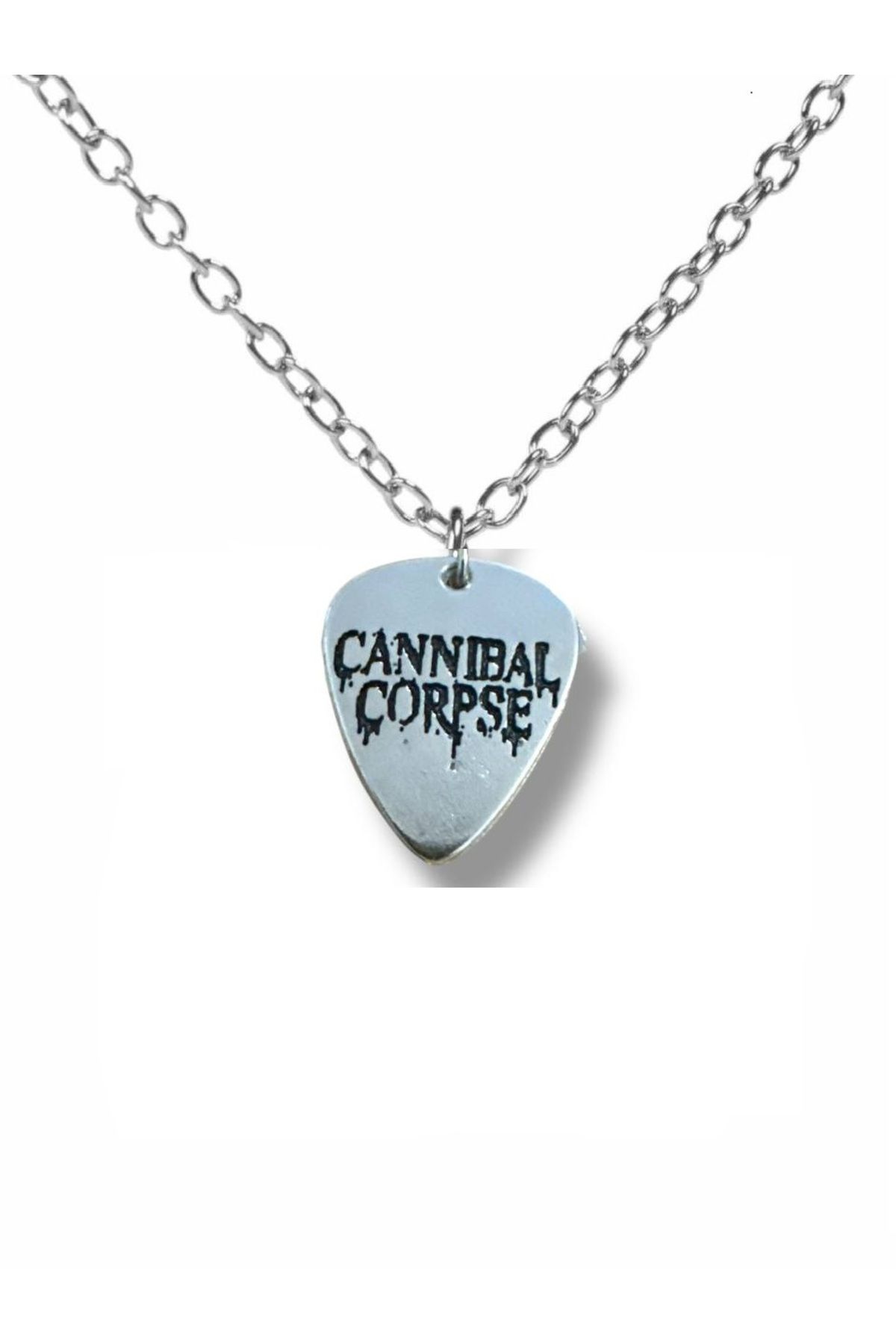 Herşey Nota Cannibal Corpse Death Metal Grubu Pena Şeklinde Çift Taraflı Rock İşaretli Unisex Metal Kolye