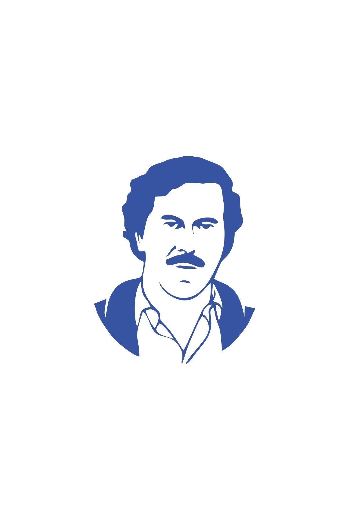 Reysa Tasarım Pablo Escobar Silüet Araba Sticker 17x17 Cm Mavi