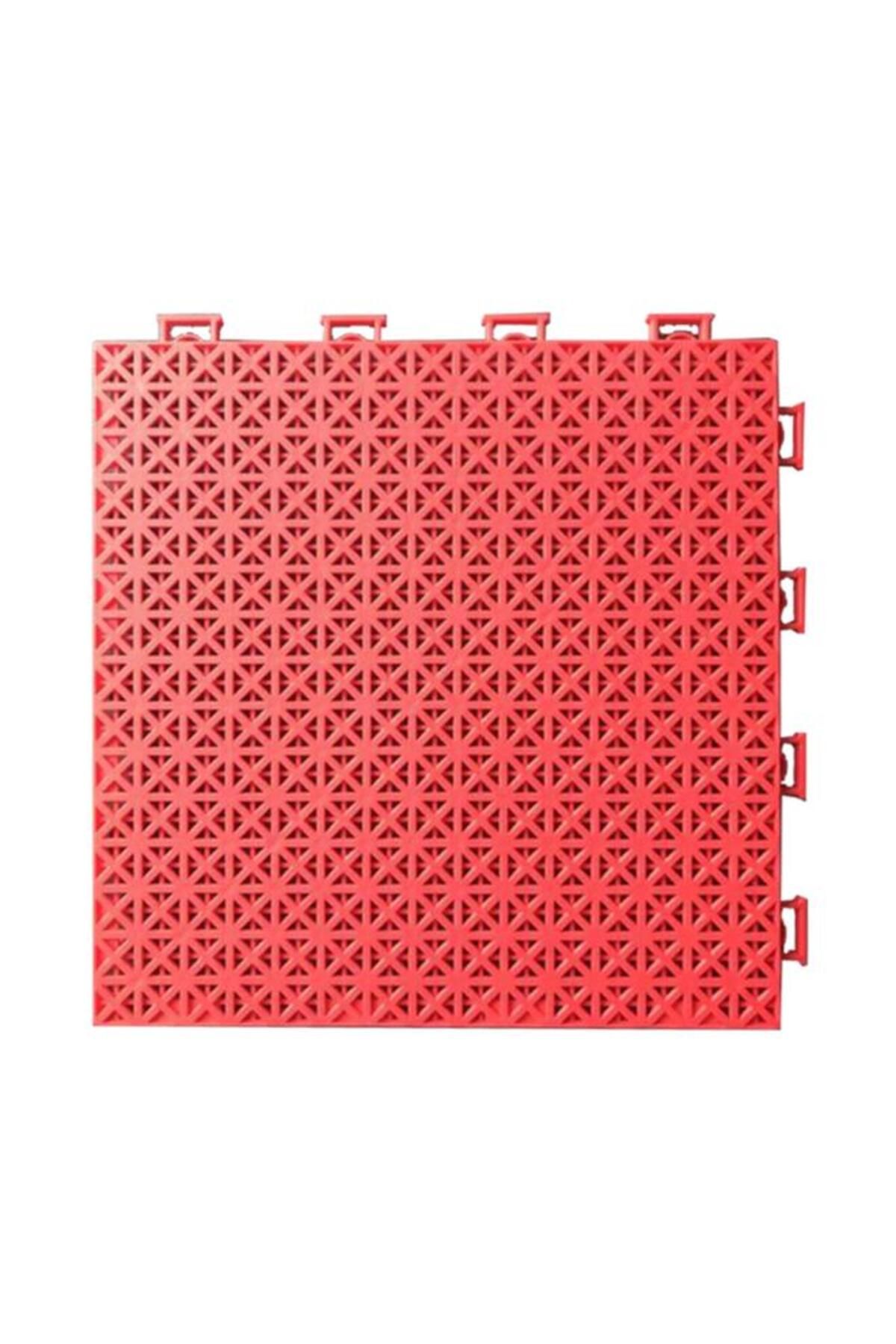 Generic-CSP 6-Piece Durable Effortless Interlocking System Square Textured Floor Tiles Set Red 1