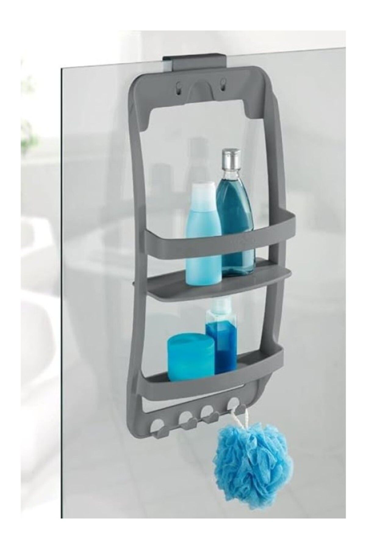 ShopZum Saban Plastik Banyo Rafı (Gri)