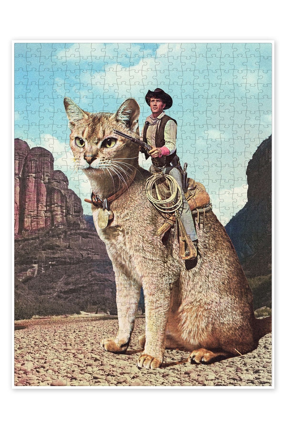 Jeronkarji Kedi Lone Ranger 500 Parça Puzzle Yapboz Kedi Köpek Temalı Doğa ve Orman Hayvanları