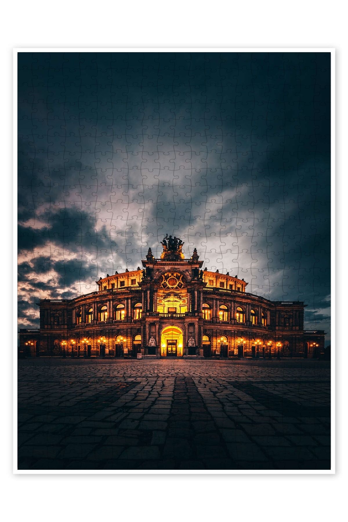 Jeronkarji Semperoper Dresden - Dramatik 500 Parça Puzzle Yapboz Şehir Manzara Temalı Hobilik