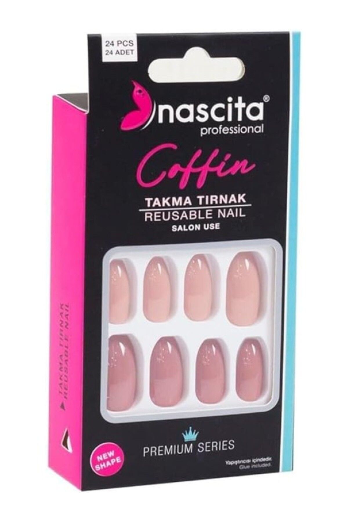 ShopZum 24&Apos;Lü Coffin Renkli Takma Tırnak - 147