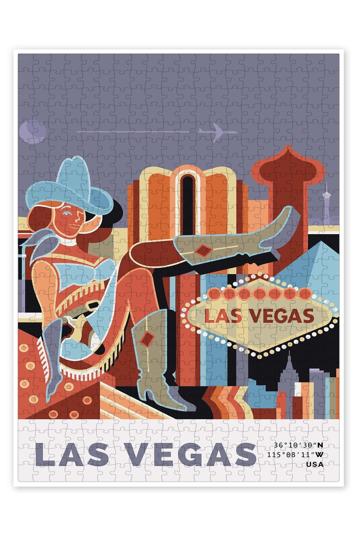 Jeronkarji Las Vegas 500 Parça Puzzle Yapboz Şehir Manzara Temalı Hobilik