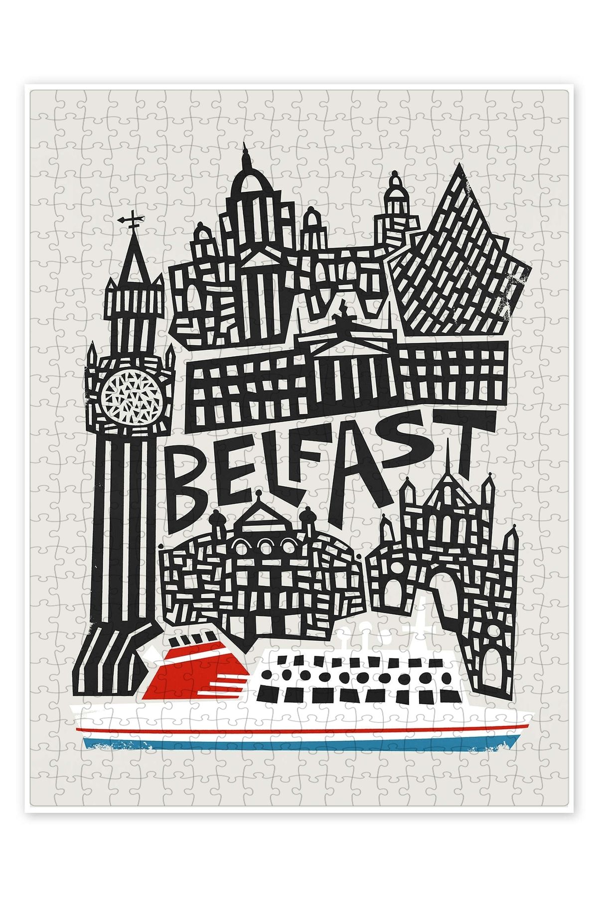 Jeronkarji Belfast 500 Parça Puzzle Yapboz Şehir Manzara Temalı Hobilik