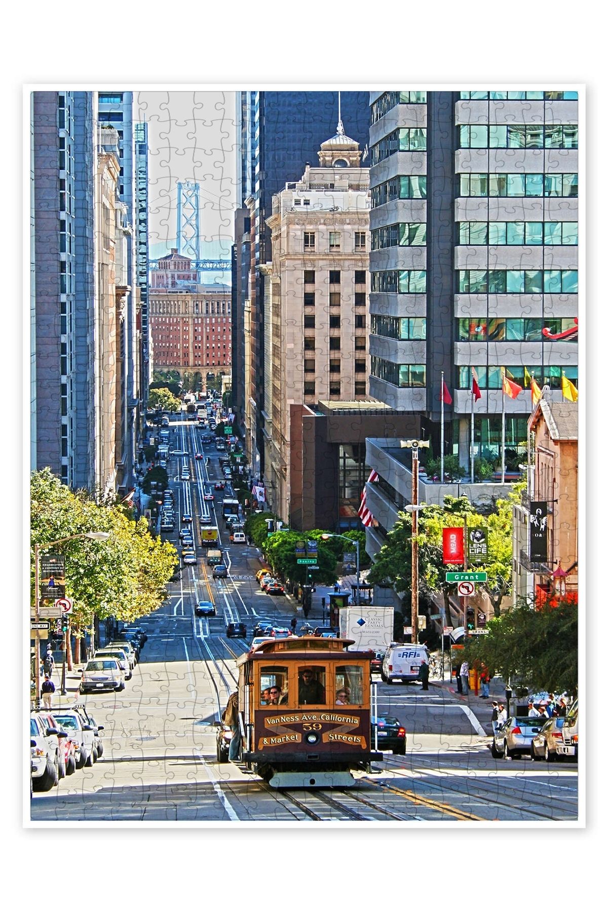 Jeronkarji San Francisco Şehir Merkezi 500 Parça Puzzle Yapboz Şehir Manzara Temalı Hobilik
