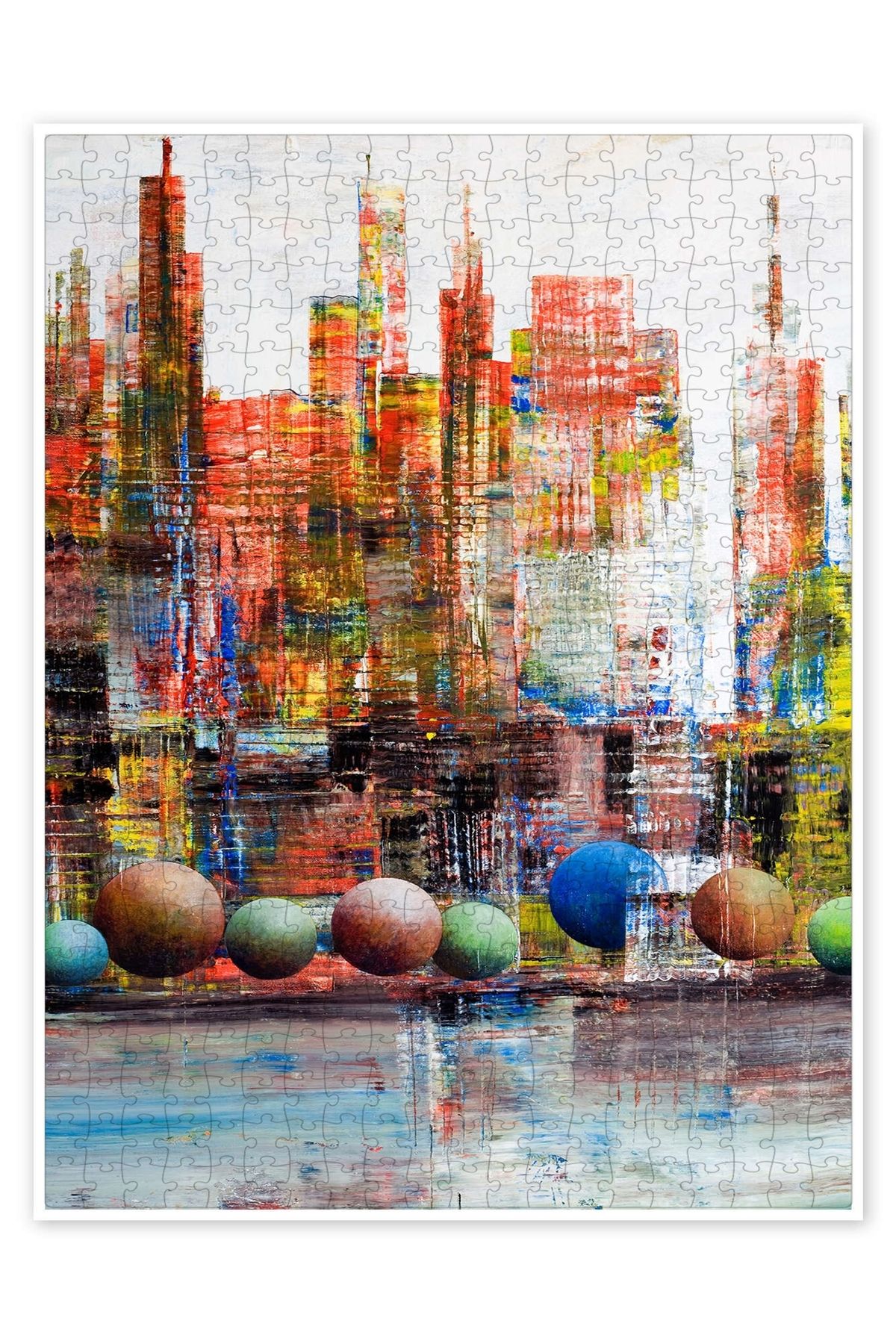 Jeronkarji Manhattan, soyut 500 Parça Puzzle Yapboz Bohem Soyut Sanat Temalı
