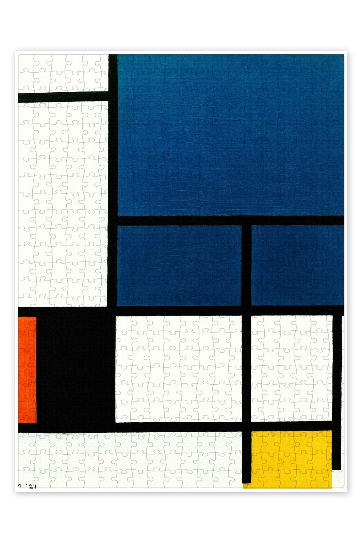 Jeronkarji Büyük mavi yüzeyli kompozisyon 500 Parça Puzzle Yapboz Bohem Soyut Sanat Temalı