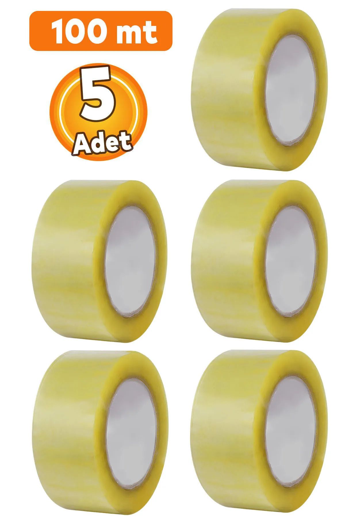 stfast st 5 Adet Süper Güçlü Şeffaf Koli Bandı 45 Mm x 100 Metre Kopmayan Yapışkanlı Bant Hızlı Yapıştırıcı