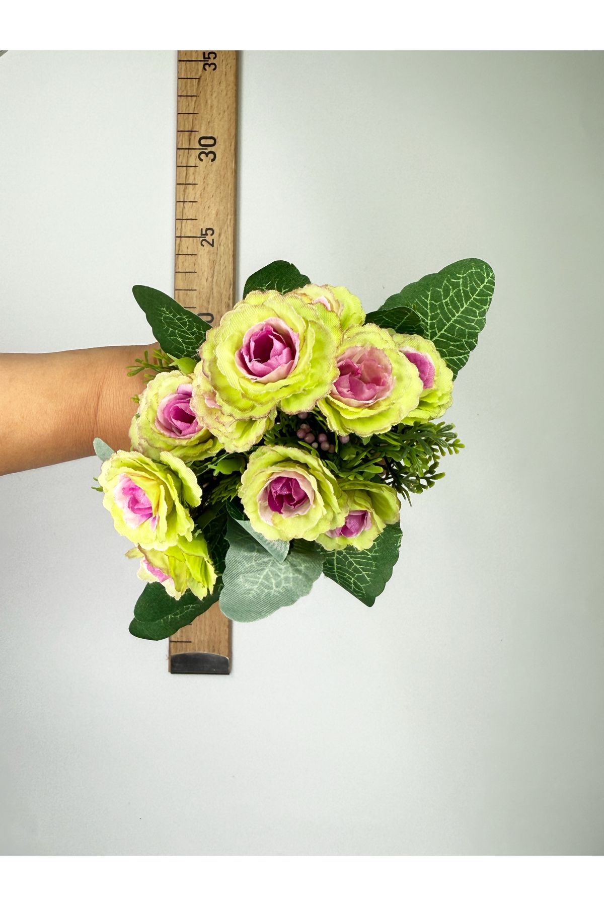 Hobi Stok Yapay Yaban Gülü Gülen Yüz Çiçeği Küçük Demet - Yapay Çiçek - El Çiçeği - Plastik Çiçek - 30cm