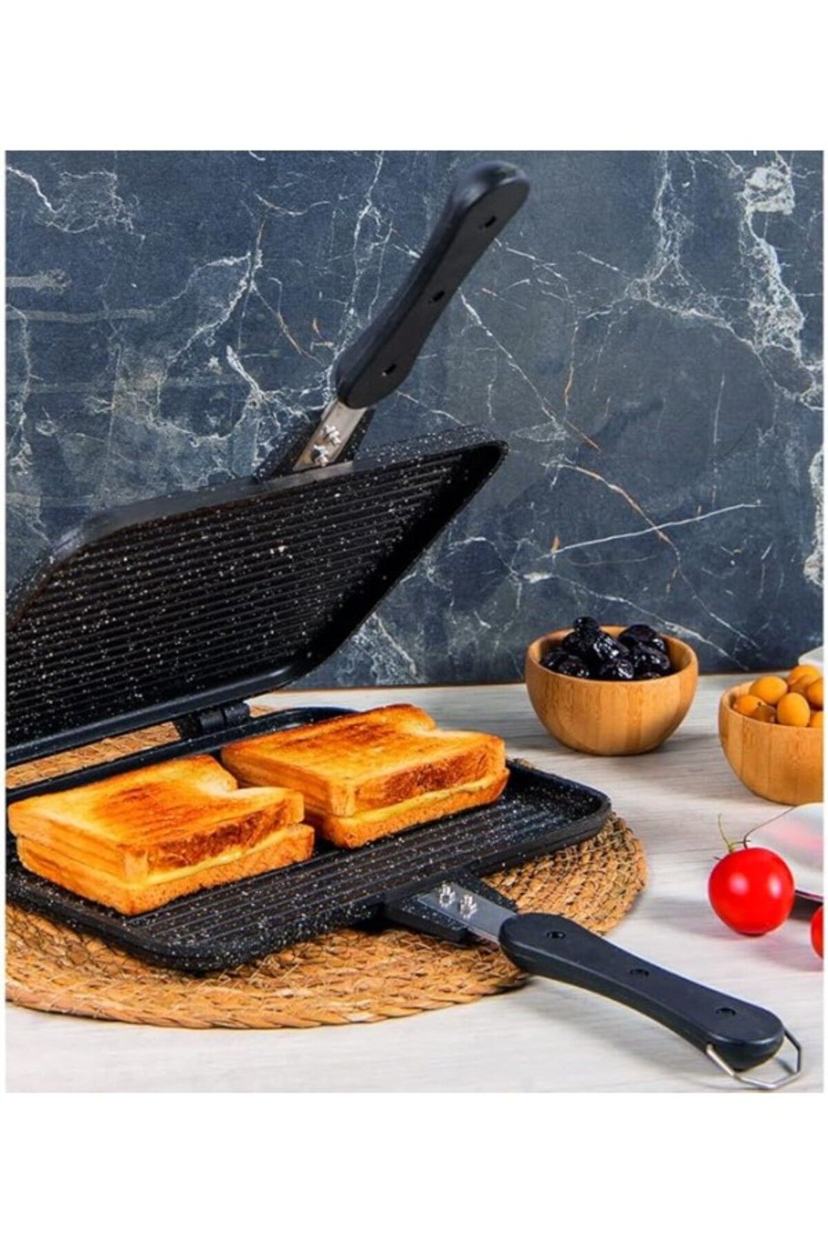 ShopZum Stevig Usta Tostçu Granit Döküm Ocak Üstü El Tost Makinesi St-101