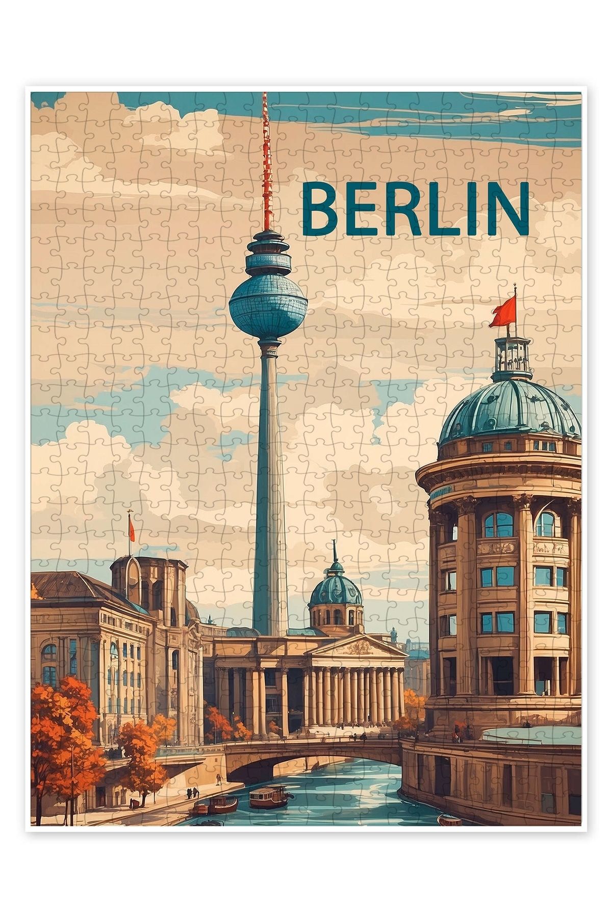 Jeronkarji Berlin Seyahat Sanat 500 Parça Puzzle Yapboz Şehir Manzara Temalı Hobilik
