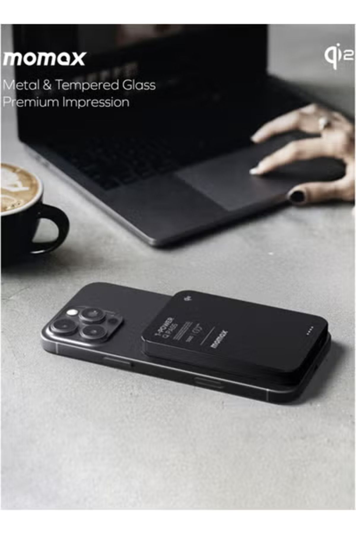 Momax-1-Power Q.Pass 5000mAh Qi2 Magnetic wireless Power back Upto 20W PD Output - Titanium 4