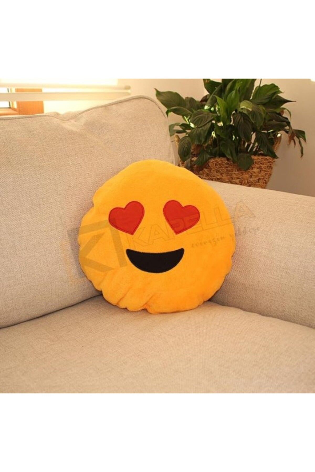 ShopZum Emoji Yastik Kutulu Kalp Gözlü 40 X 40