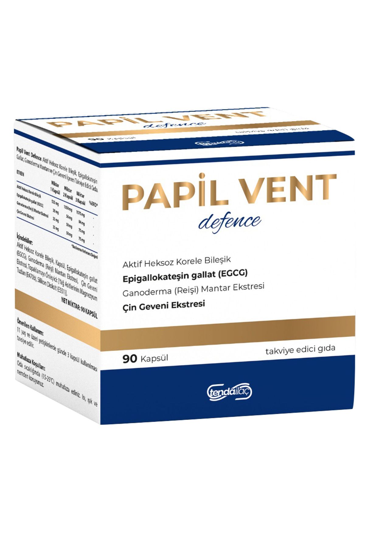 TENDA İLAÇ PAPİL VENT DEFENCE 90 KAPSÜL