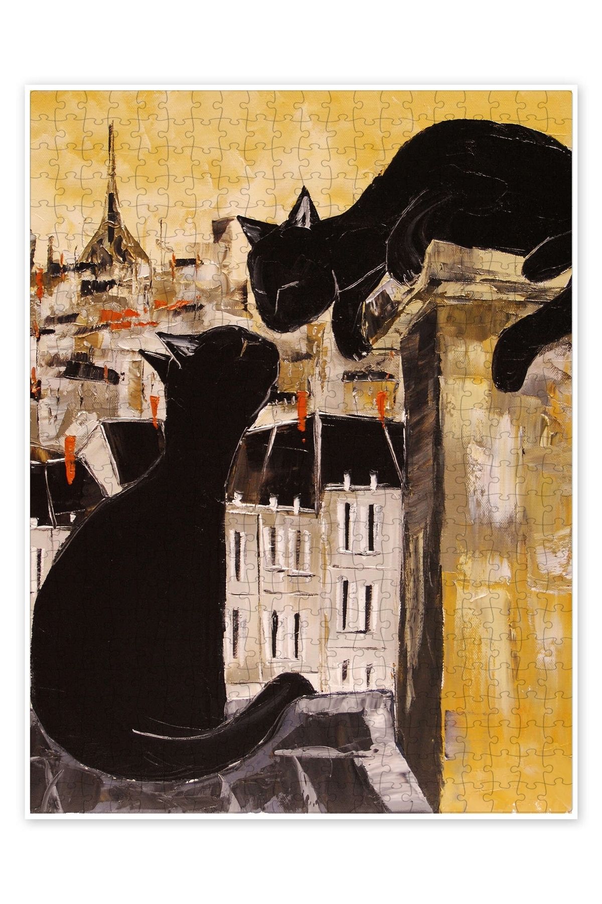 Jeronkarji Paris'te Bir Baca 500 Parça Puzzle Yapboz Kedi Köpek Temalı Doğa ve Orman Hayvanları