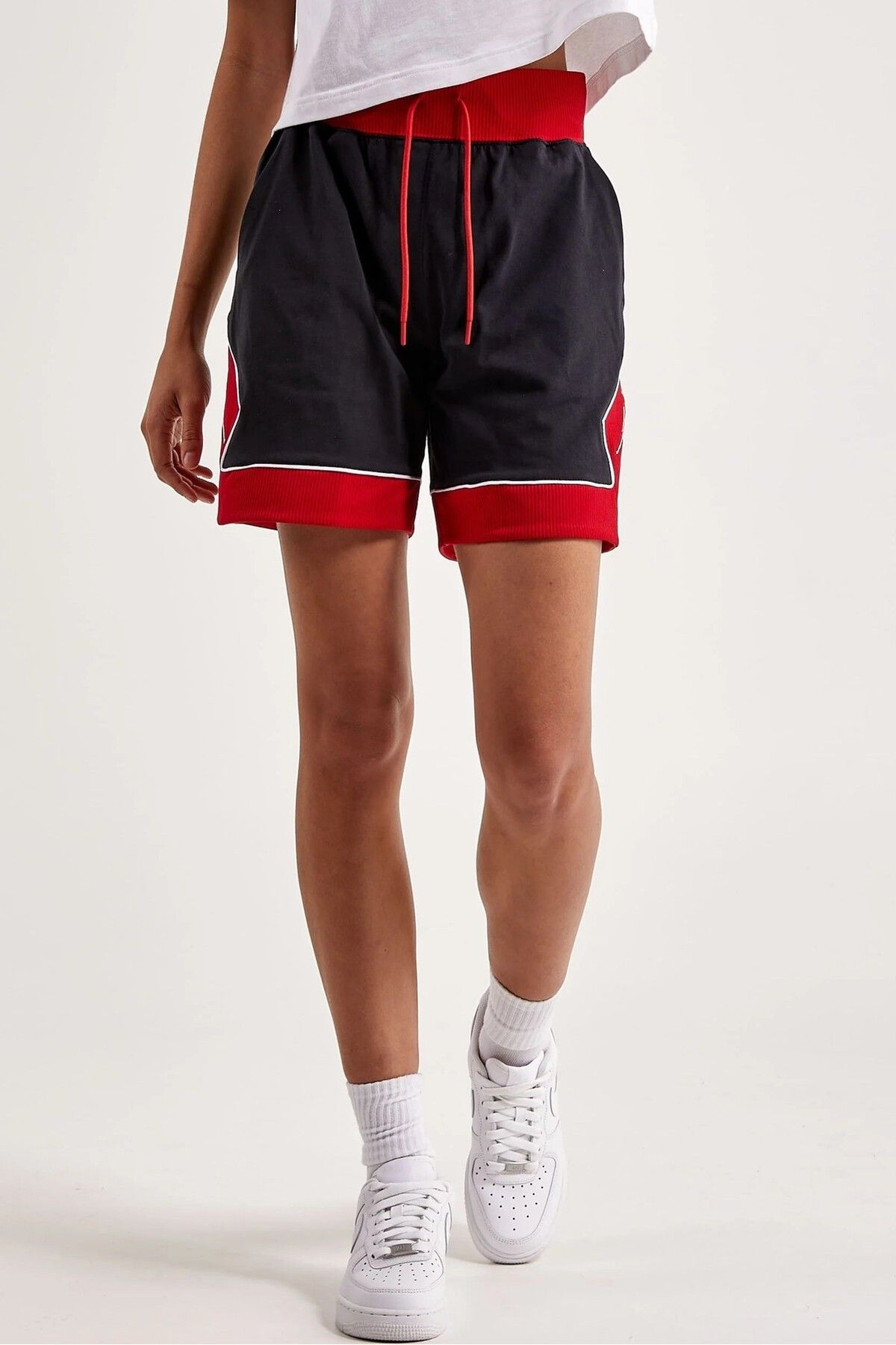 Nike Jordan Sport Diamond Loose Fit Shorts Kadın Geniş Kalıp Şort Siyah Kırmızı