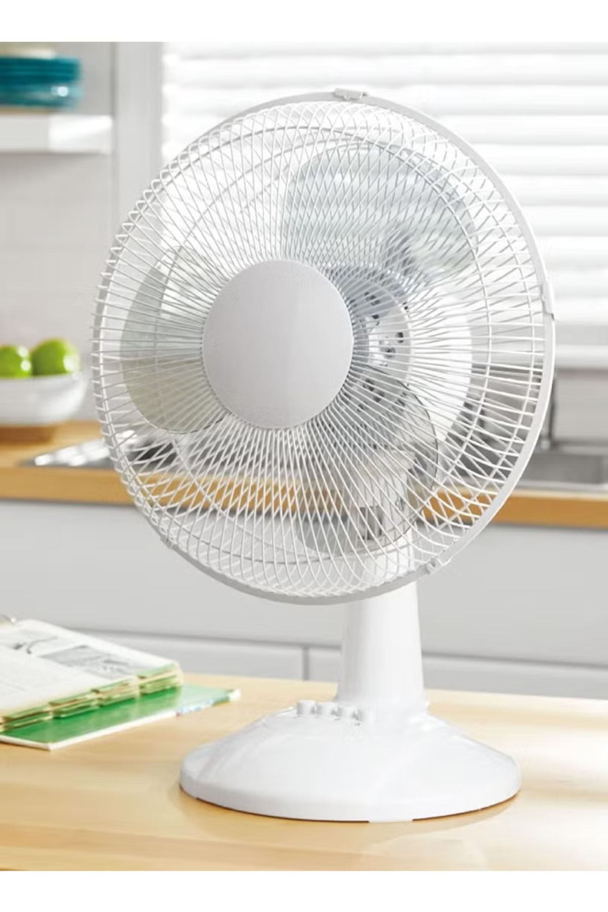 Denx-مروحة طاولة كهربائية ثلاثية الشفرات، 45 واط، مع 3 سرعات DX2546 بيضاء 5