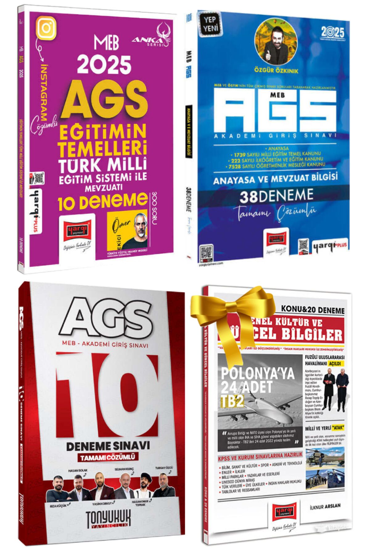 Yargı Yayınları 2025 Yargı MEB AGS Eğitimin Temelleri Anayasa Denemeler+Tonyukuk Yayıncılık MEB AGS Deneme+Hediye