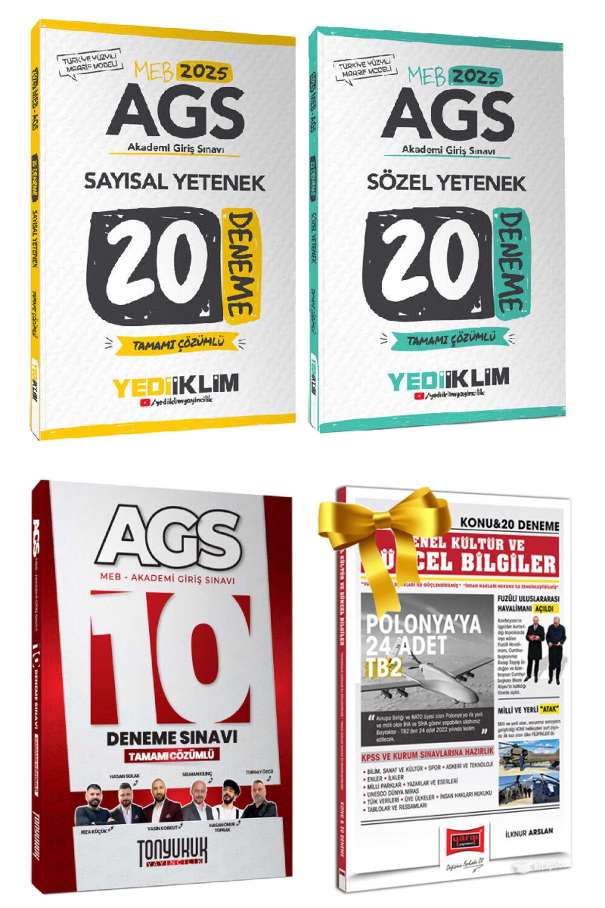Yediiklim Yayınları 2025 Yediiklim MEB AGS Sayısal Sözel Denemeler+Tonyukuk Yayıncılık MEB AGS Deneme+Hediye