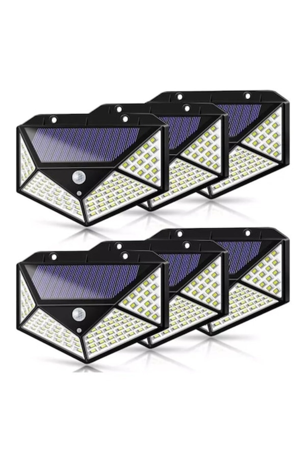 HOZRO Set 6 Lămpi Solare Hozro Sh 100, 100 Led-uri, Iluminare 1000 Lumeni, Senzor De Mișcare Și Lumină, Reîncărcabile - One Size
