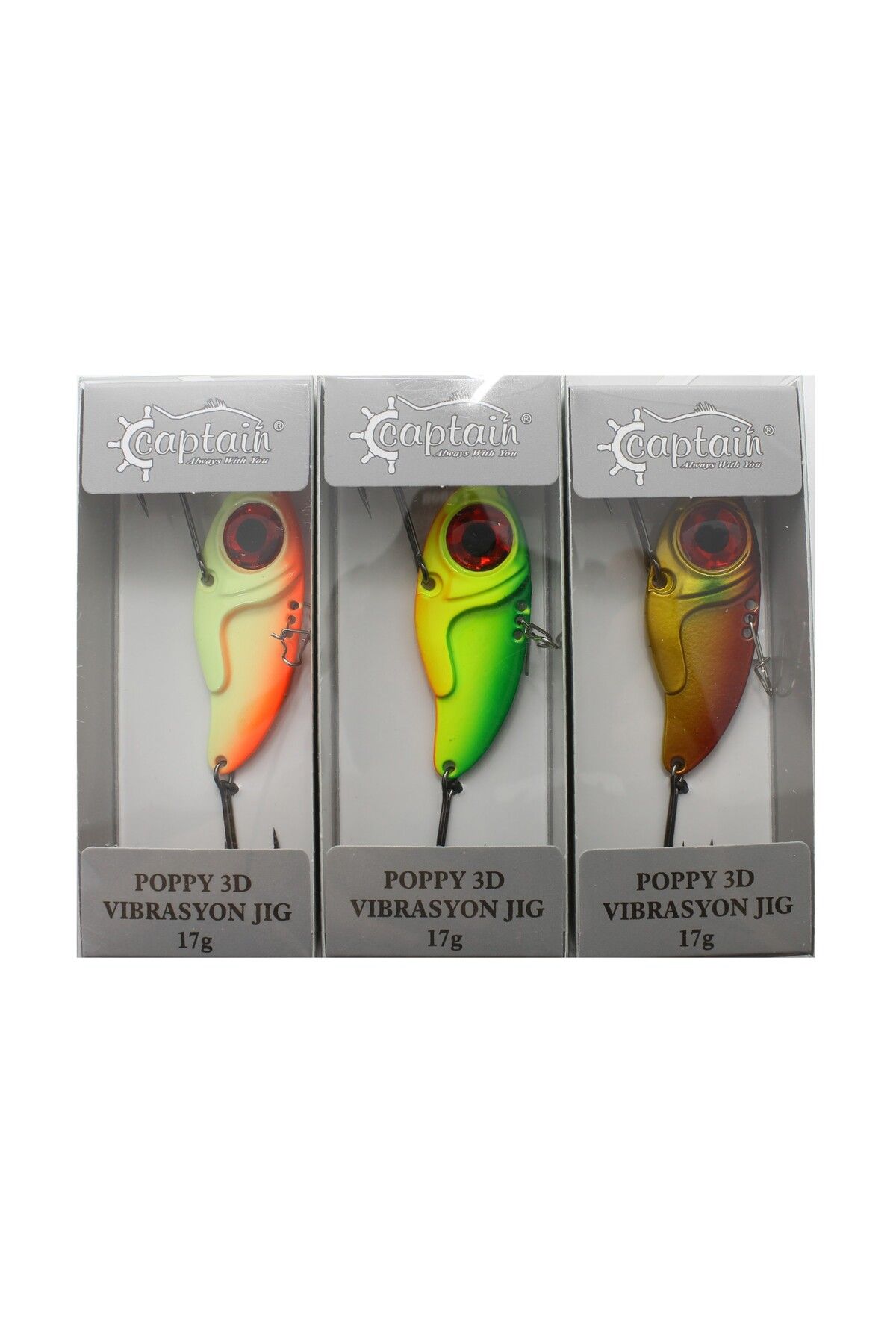 CAPTAIN 3610 Poppy 3D Metal Vibrasyon 17gr Jig Suni Yem