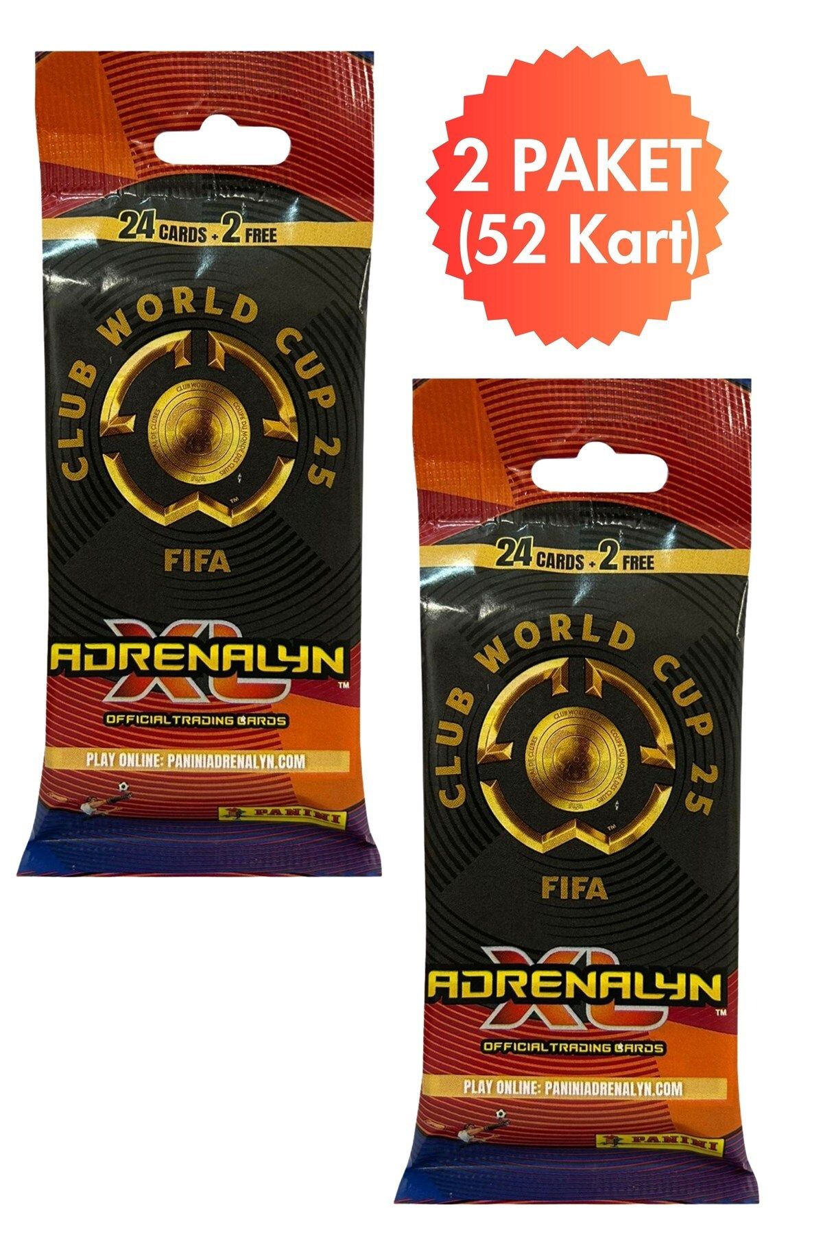 Panini Club World Cup 25 Lisanslı Orijinal Fat Pack Trading Kartları Koleksiyon 26lı x 2 Paket