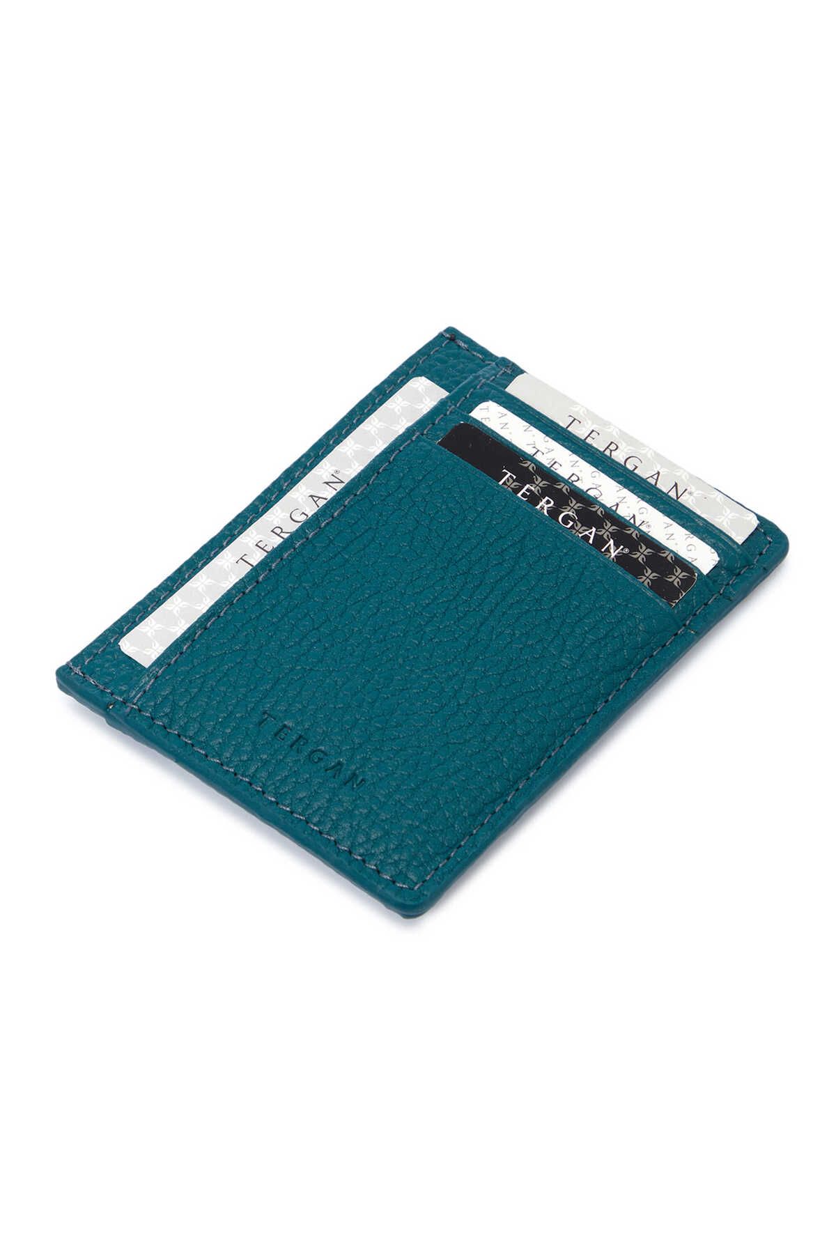 Tergan Mavi Deri Unisex Kredi Kartlık - S1KK00001676-T9L