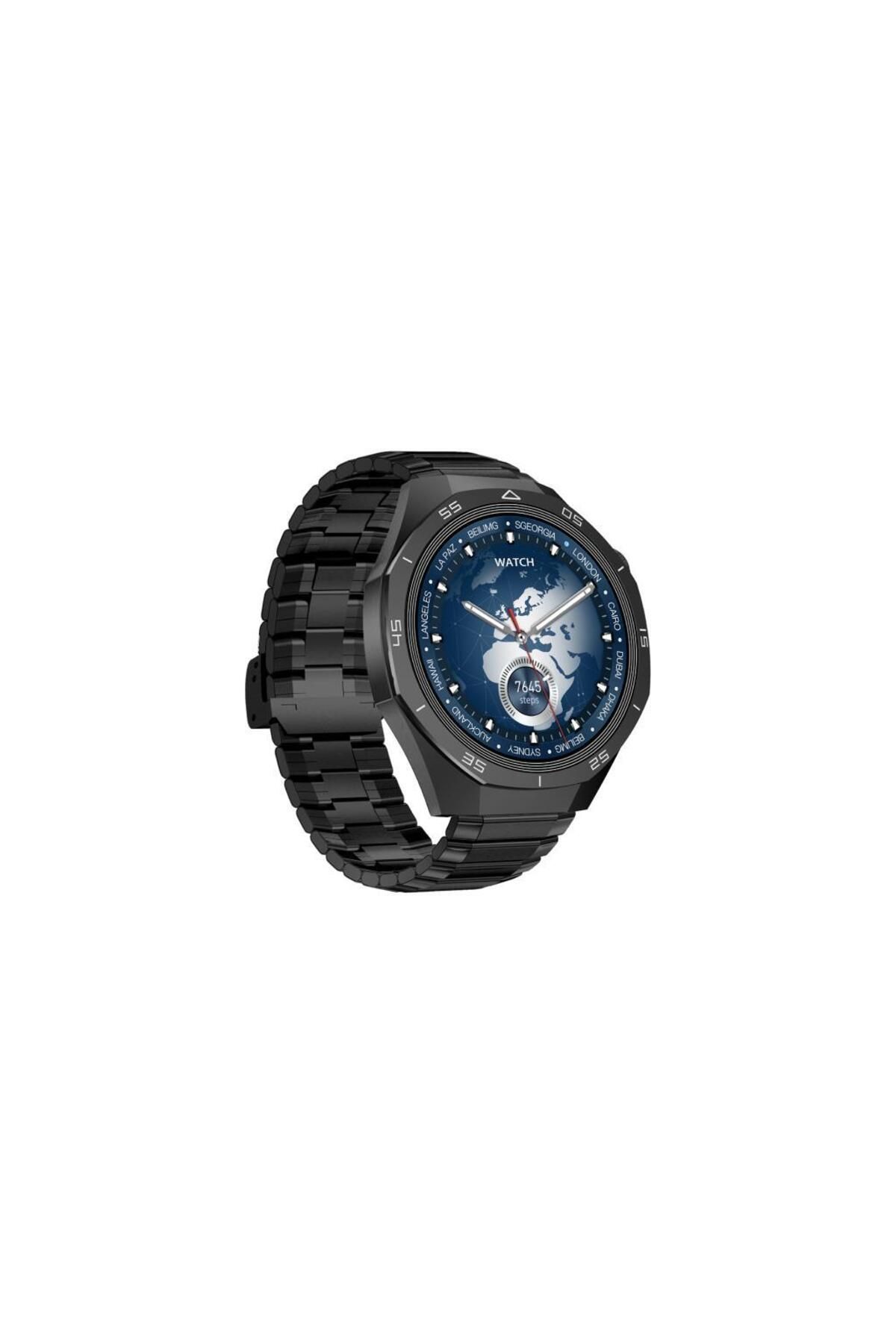 Sunix Amoled Ekran 48mm Metal ve Silikon Kordonlu Akıllı Saat Siyah WT6 Pro