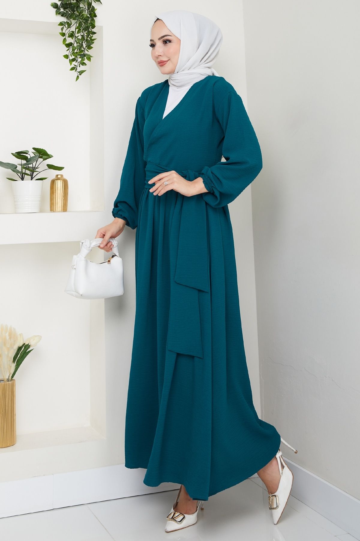InStyle-Petrol Blue Suit with Belted Bolero and Skirt 3