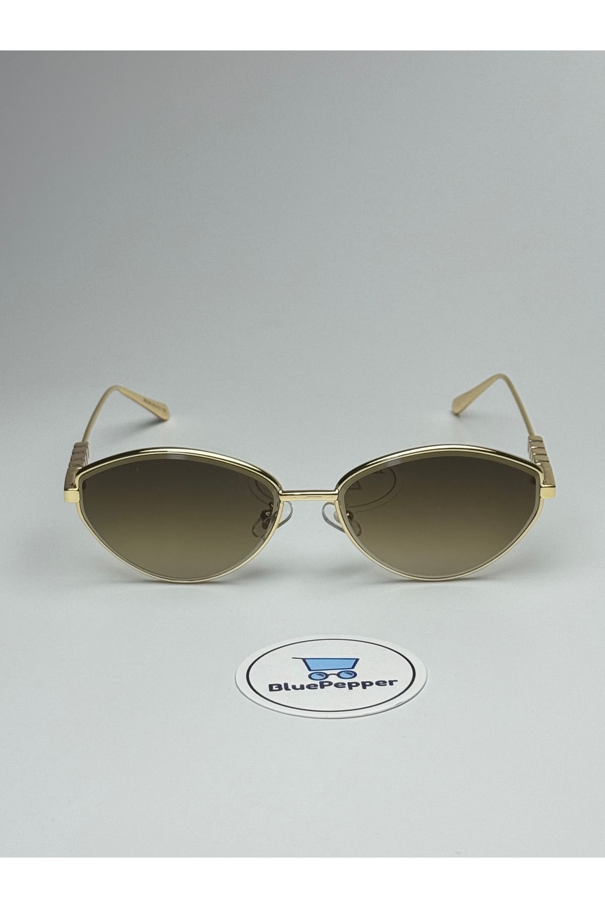BluePepper MİNA KAHVE GÜNEŞ GÖZLÜĞÜ Cateye-Gold Çerçeve 57 ekartman