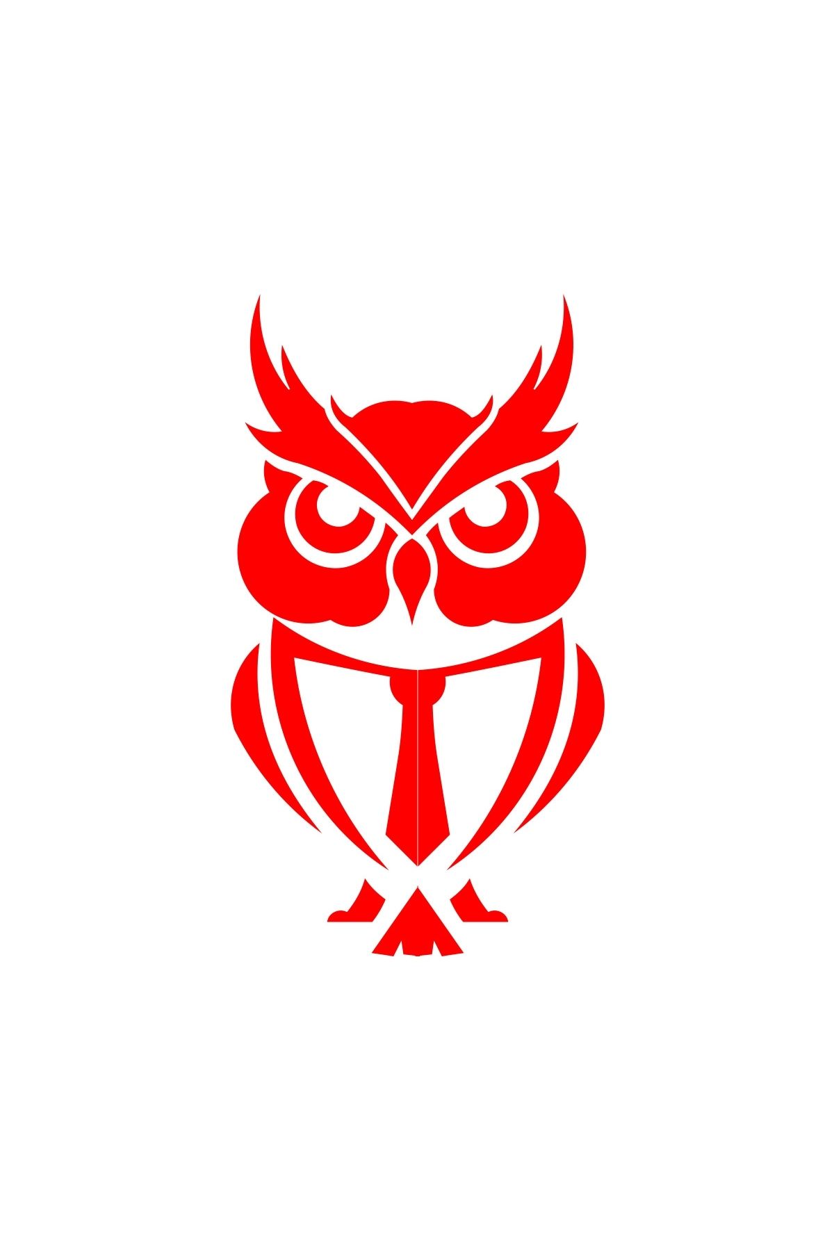Reysa Tasarım Kıravatlı Baykuş Sticker 17x17 Cm Kırmızı