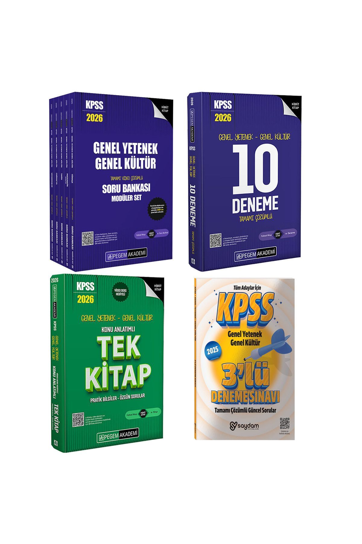 Pegem Akademi Yayıncılık 2026 KPSS GYGK Konu Anlatımlı Tek Kitap-Tamamı Çözümlü Soru Bankası 5 Kitap-10 Deneme-3Deneme Hediye