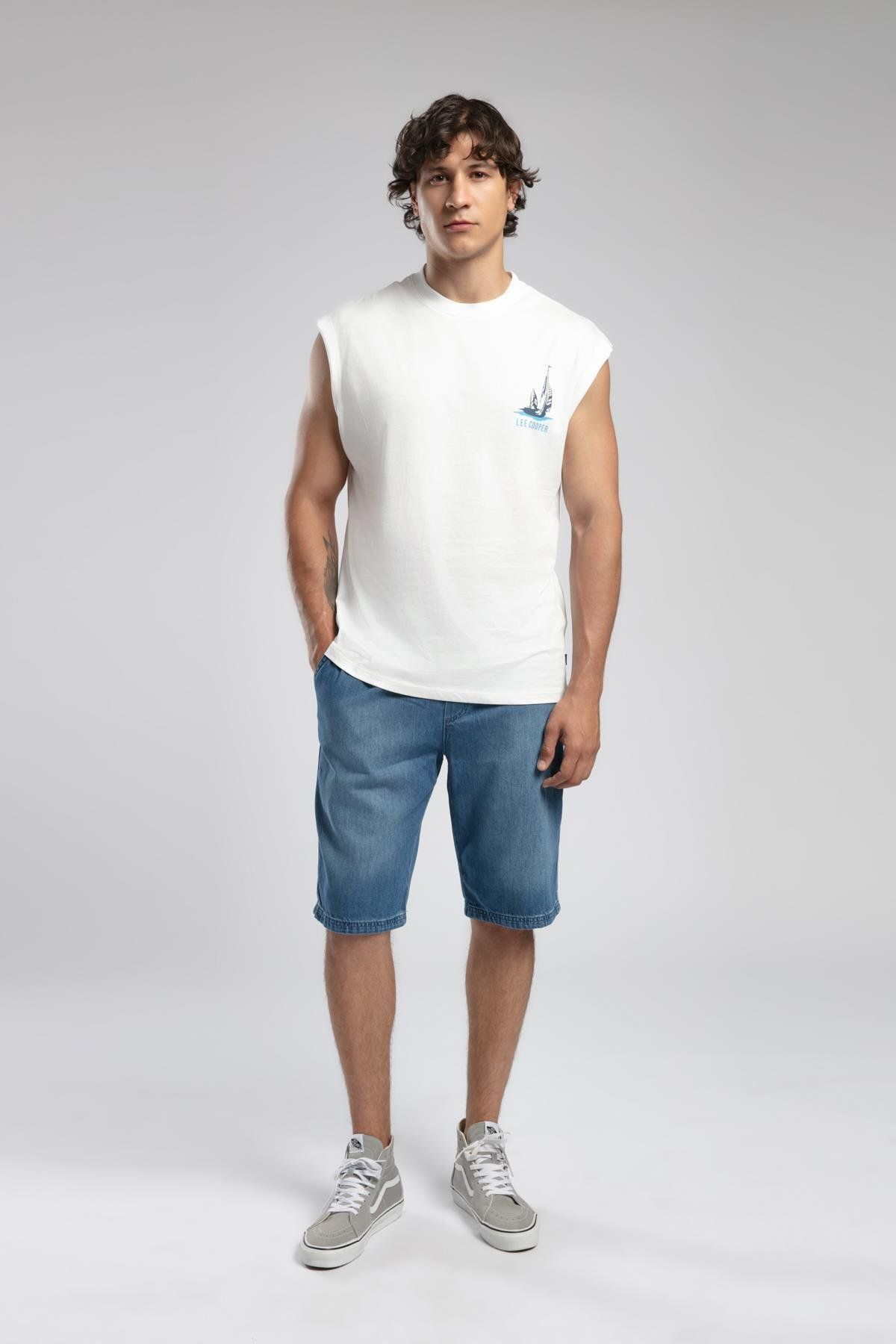 Lee Cooper Carl Erkek %100 Pamuk O Yaka Atlet Ekru