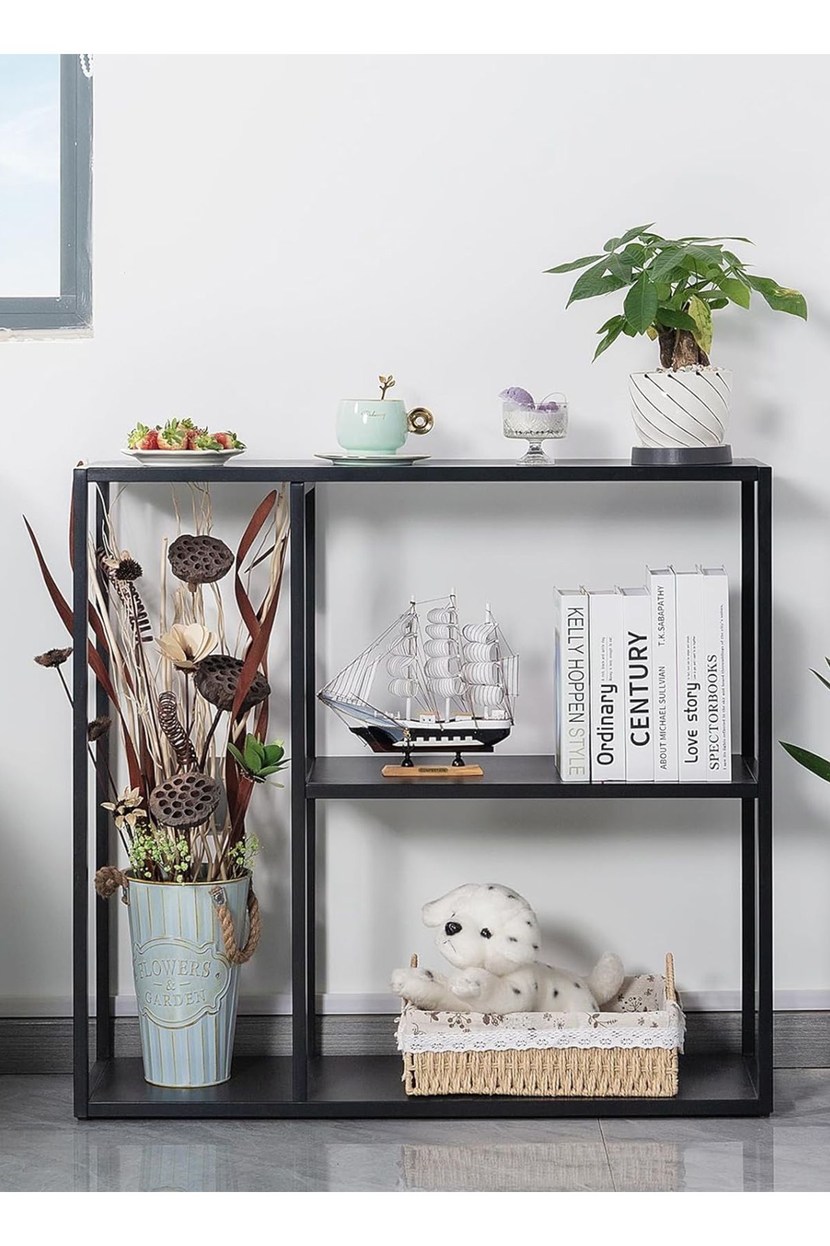 sharpdo-Sharpdo 3-Layer Metal Console Table, Foyer Table 5