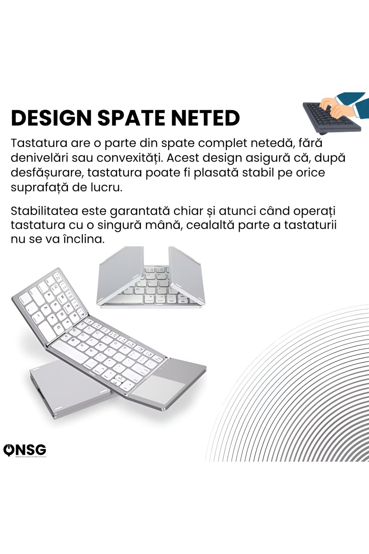 ONSG-TouchKey Ultra by ONSG® Foldable Bluetooth Keyboard, Ultra-Slim Portable, 2-Click Touchpad 2