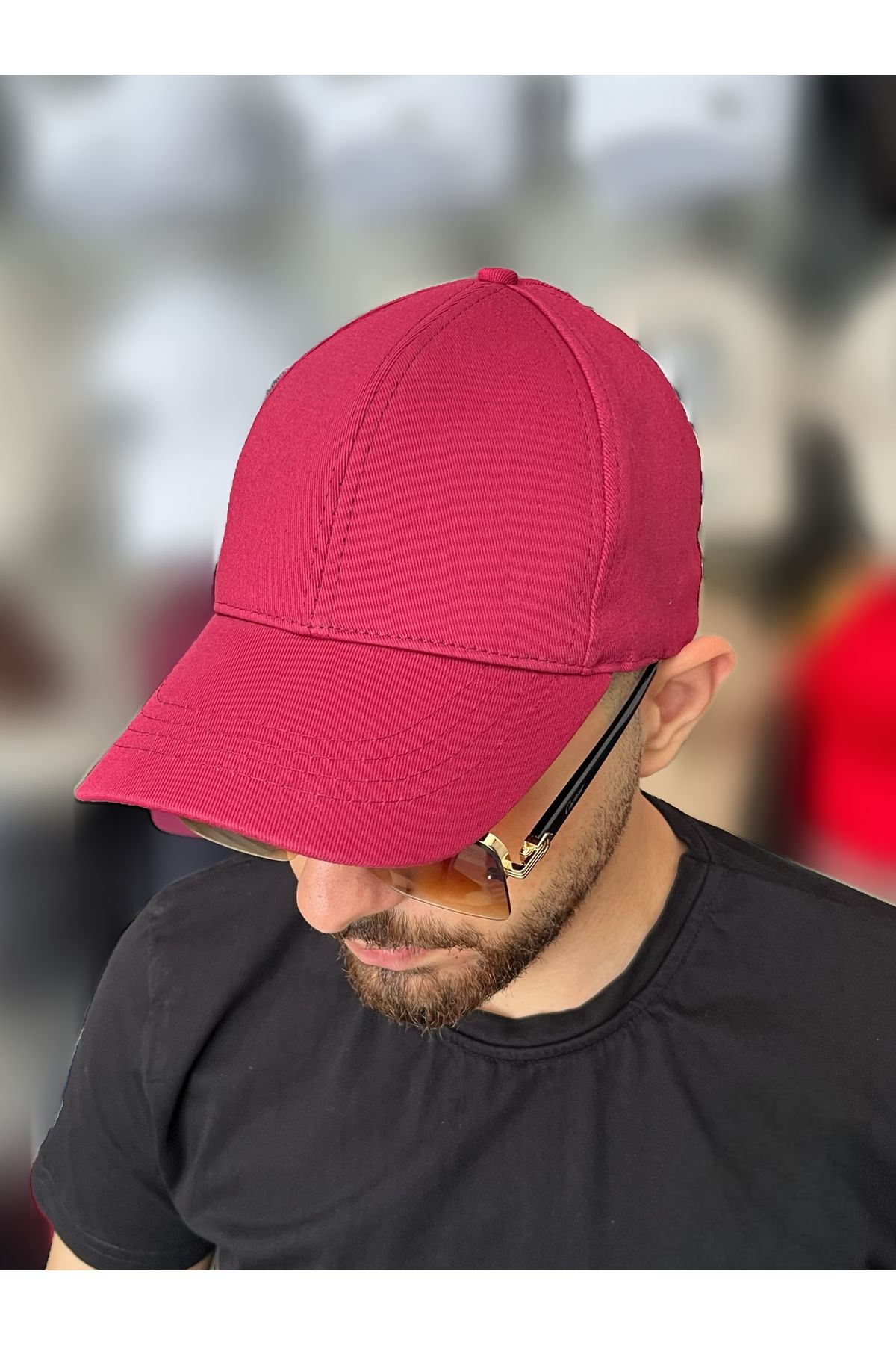 ZERAMİNE Düz Şapka Unisex Model %100 Pamuklu Cırtlı Ayarlanabilir Kadın-Erkek