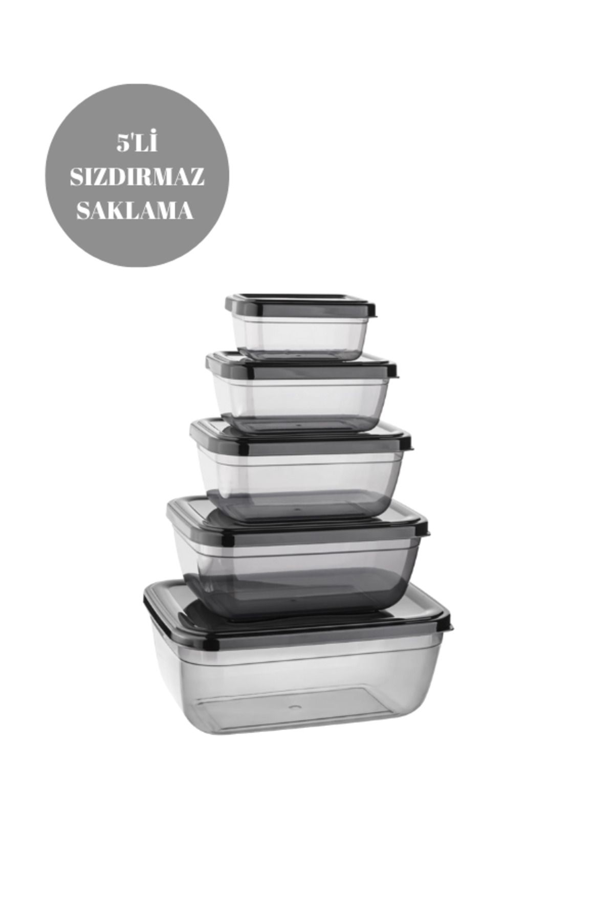 Loremp Sızdırmaz Saklama Kutusu 5'li Saklama Kabı 400-800-1400-2300-4000 ML