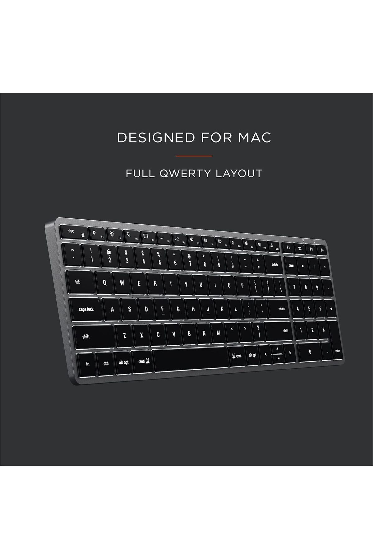 Satechi-Slim X2 Bluetooth Backlit Keyboard With Numeric Keypad – Illuminated Keys & Multi-Device S 3