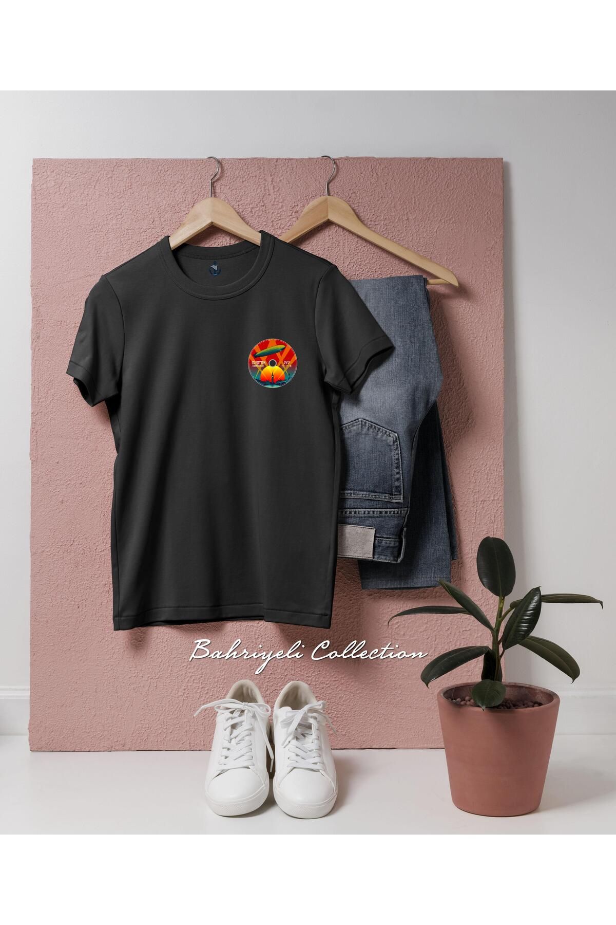 bahriyeli.jpeg Oversize red zeppelin disk Cep Tasarımlı Unisex T-Shirt