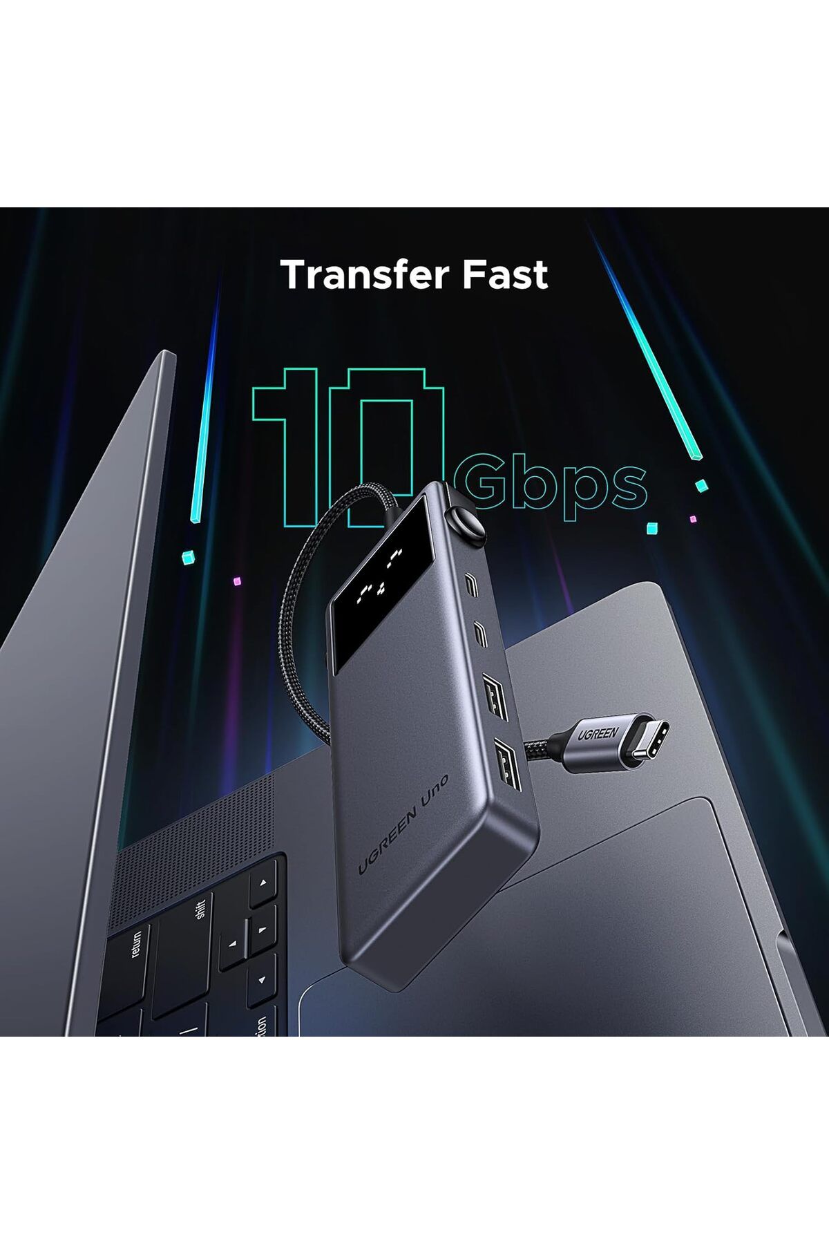 Ugreen-Uno 6 in 1 USB C Hub 3.2 with 10Gbps Type C & USB A Gen 2 Data Transfer Ports 100W PD 4K@60Hz 7