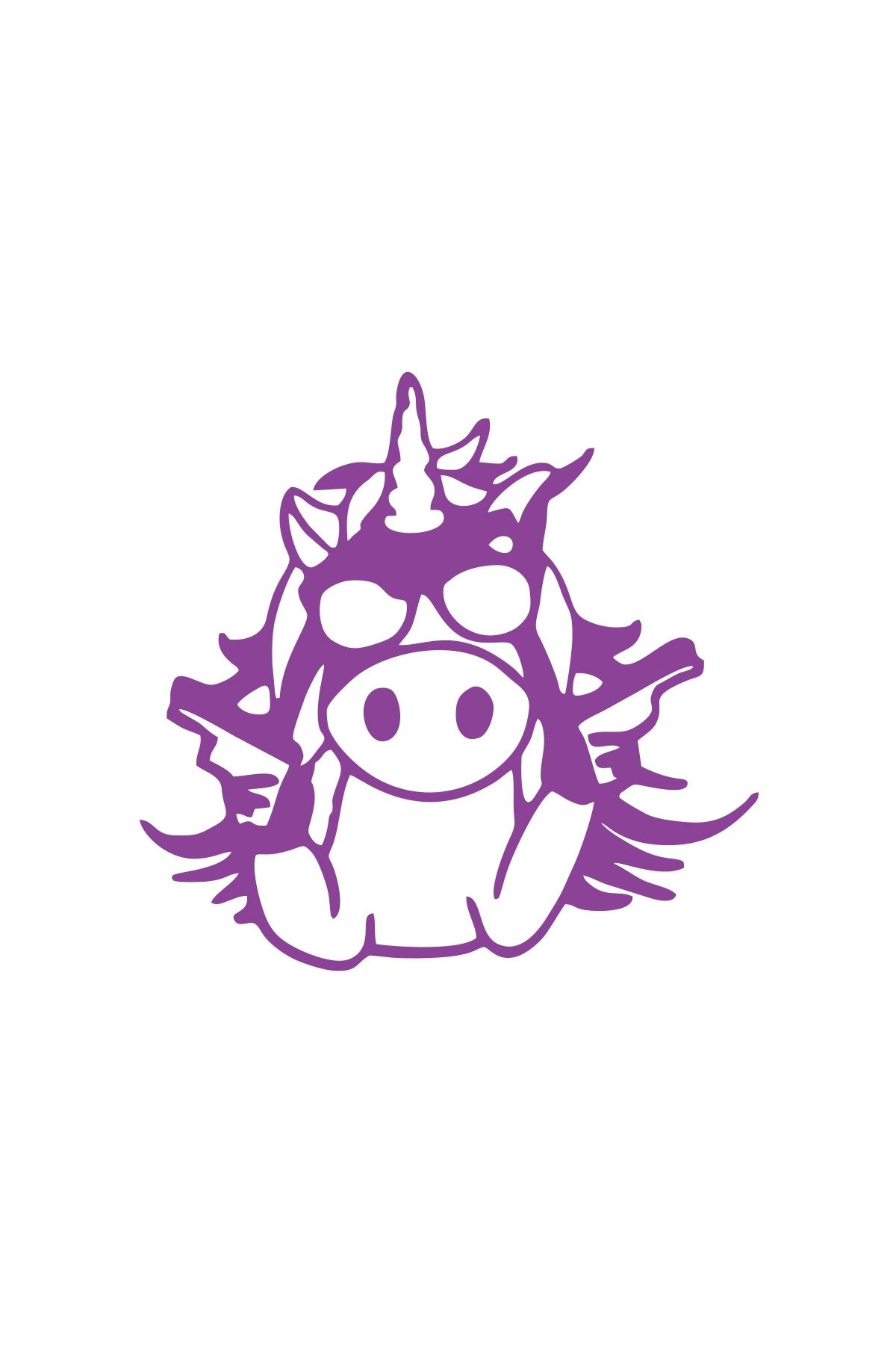 Reysa Tasarım Slah Tutan İnek Araba Sticker 17x17 Cm Mor