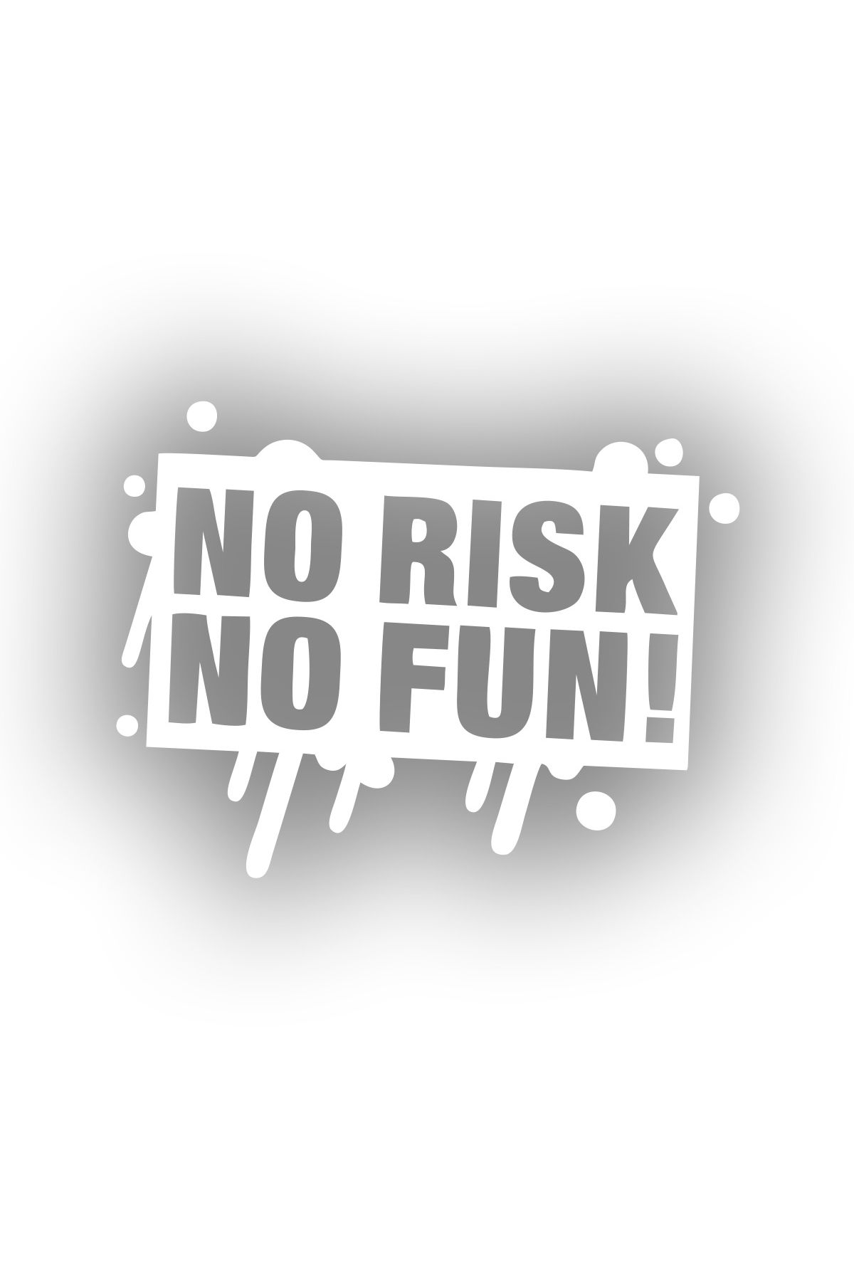 Reysa Tasarım No Risk No Fun Araba Sticker 17x17 Cm Beyaz