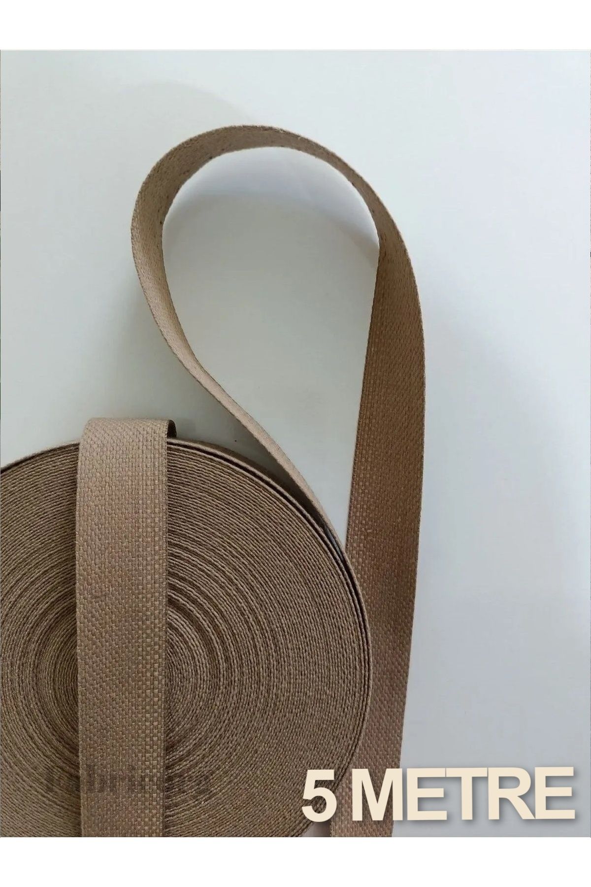 fabricorg Pamuklu Çanta Kordonu/kayışı 28mm Cappuccino ( 5 Metre )