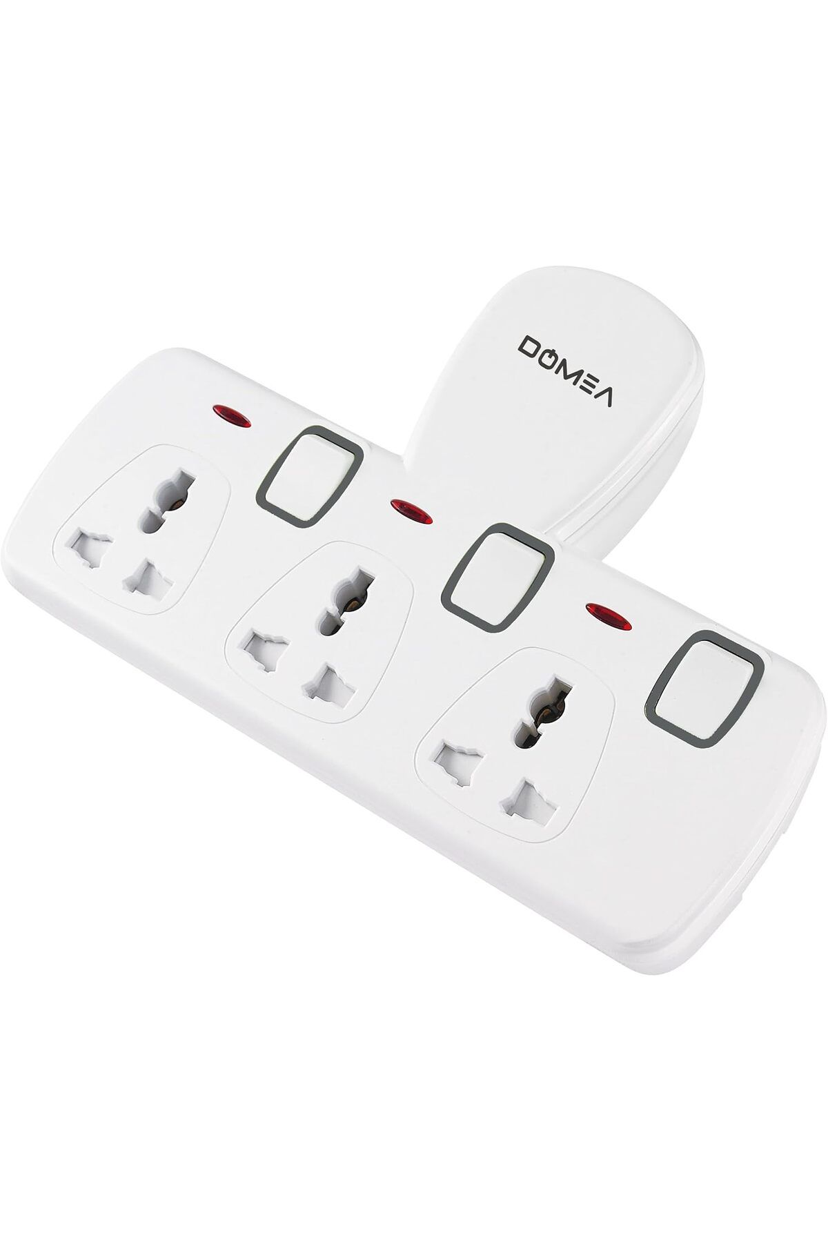 DOMEA-Power Adapter with 3 Universal Sockets, Individually Switched, Wall Charger, Multi-Plug Extens 1