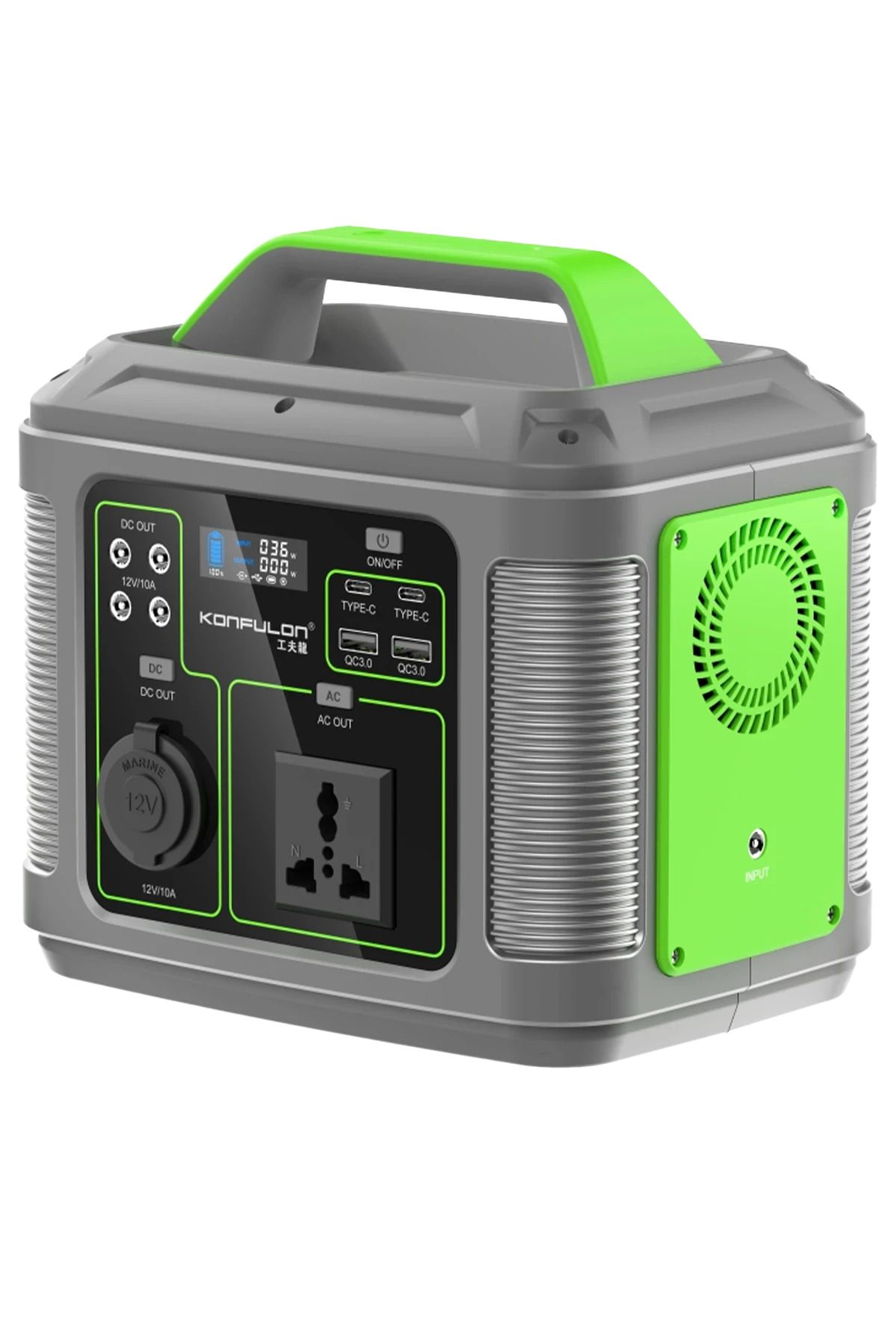 CepteToptan CN04 Powerbank 300W 60.000 mAh 5W Led Işıklı Kamp Şarj PD 60W - Gri